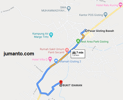 rute jalan menuju bukit idaman gisting tanggamus lampung