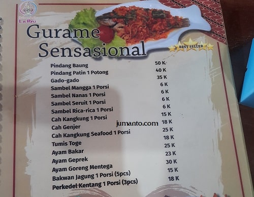 daftar harga dan menu larise cafe lampung 2