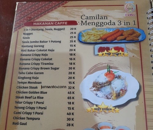 daftar harga dan menu larise cafe lampung 4